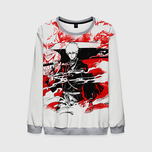 Мужской свитшот Блич Ичиго Курасаки / 3D-Меланж – фото 1