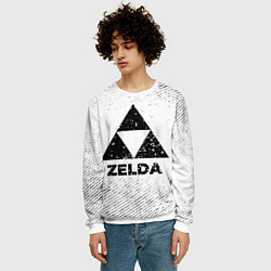 Свитшот мужской Zelda с потертостями на светлом фоне, цвет: 3D-белый — фото 2