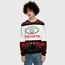 Свитшот мужской Toyota - абстракция - лого, цвет: 3D-черный — фото 2