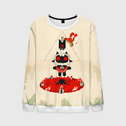 Свитшот мужской Cult of the lamb art, цвет: 3D-белый