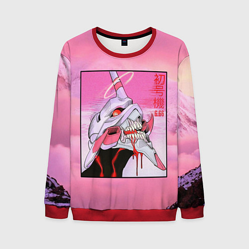 Мужской свитшот EVANGELION PINK Берсерк mode / 3D-Красный – фото 1