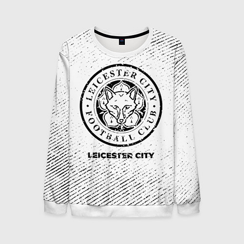 Мужской свитшот Leicester City с потертостями на светлом фоне / 3D-Белый – фото 1