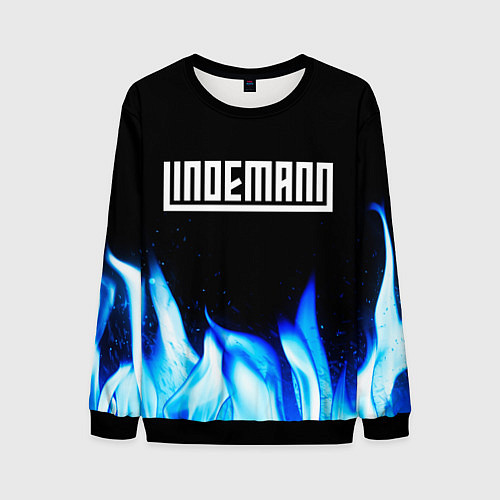 Мужской свитшот Lindemann blue fire / 3D-Черный – фото 1