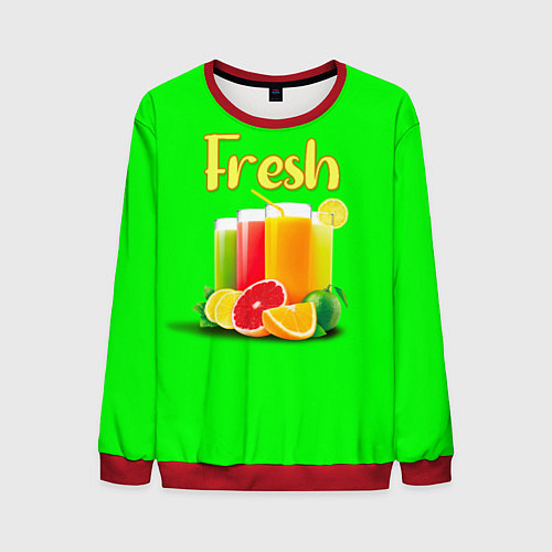 Мужской свитшот Фруктовые соки Fresh / 3D-Красный – фото 1