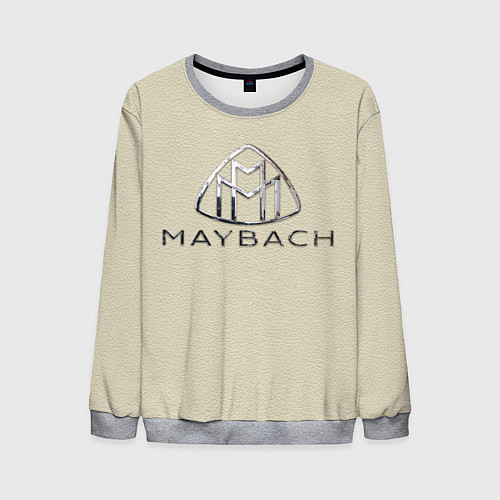 Мужской свитшот Maybach логотип на бежевой коже / 3D-Меланж – фото 1