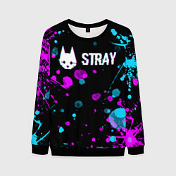 Мужской свитшот Stray - кляксы - неон