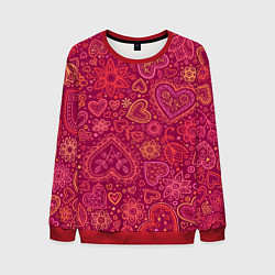 Мужской свитшот Цветы с сердцами