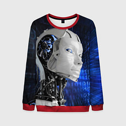 Мужской свитшот Голова робота - киберпанк