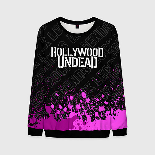 Мужской свитшот Hollywood Undead rock legends: символ сверху / 3D-Черный – фото 1
