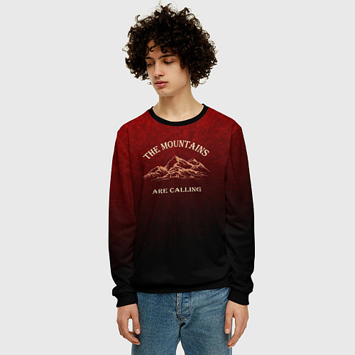 Мужской свитшот Горы зовут, путешествие / 3D-Черный – фото 3