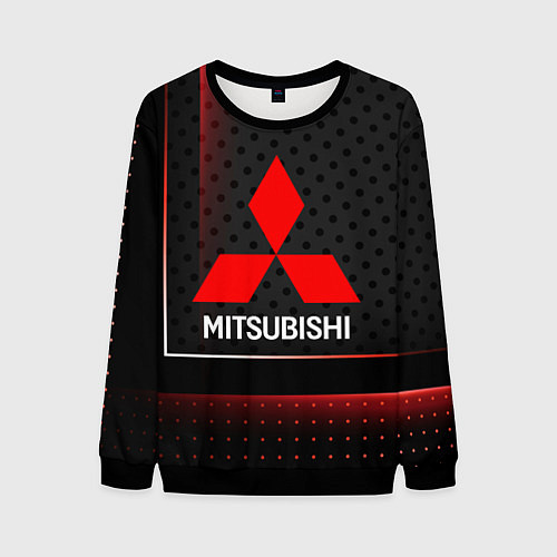 Мужской свитшот Mitsubishi Абстракция карбон / 3D-Черный – фото 1