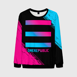 Свитшот мужской OneRepublic - neon gradient, цвет: 3D-черный