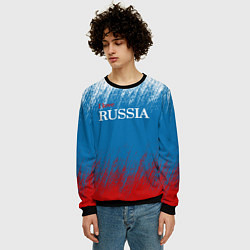 Свитшот мужской Российский триколор - Я люблю Россию, цвет: 3D-черный — фото 2