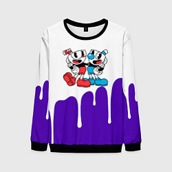 Свитшот мужской Cuphead потёки, цвет: 3D-черный