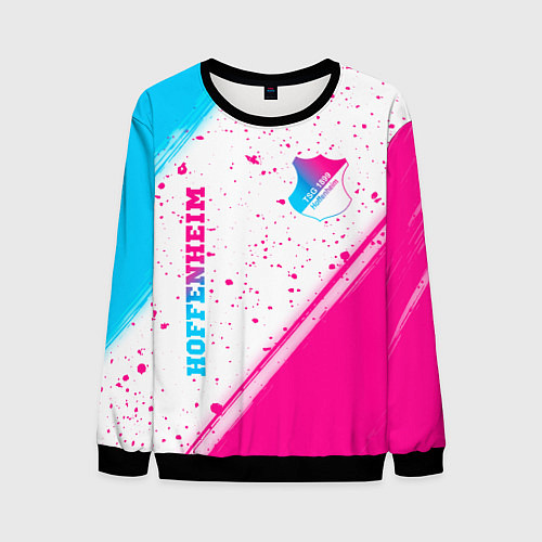 Мужской свитшот Hoffenheim neon gradient style: надпись, символ / 3D-Черный – фото 1