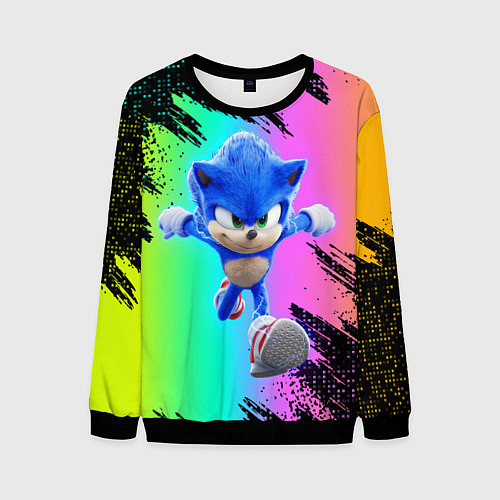 Мужской свитшот Sonic neon / 3D-Черный – фото 1
