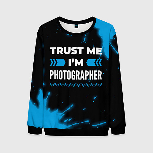 Мужской свитшот Trust me Im photographer dark / 3D-Черный – фото 1