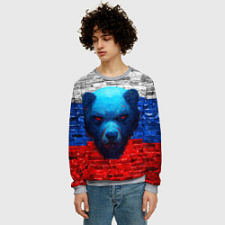 Свитшот мужской Русский медведь арт, цвет: 3D-меланж — фото 2