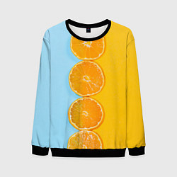 Свитшот мужской Круглые апельсинки, цвет: 3D-черный