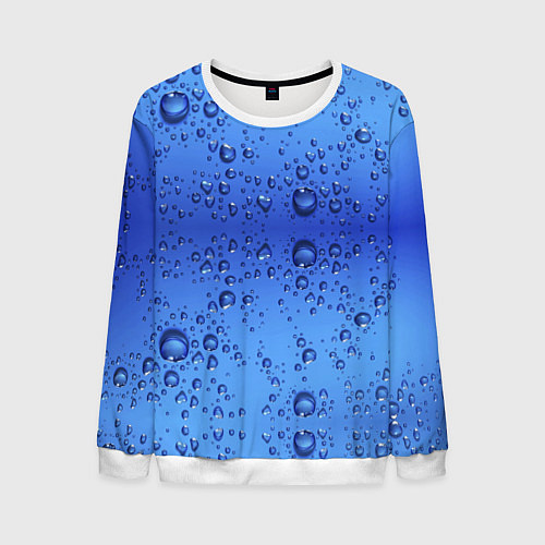 Мужской свитшот Капли воды - текстура / 3D-Белый – фото 1