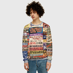 Свитшот мужской Рекламные стикеры - retro, цвет: 3D-меланж — фото 2