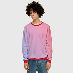Свитшот мужской Градиент - розовая пастель, цвет: 3D-красный — фото 2