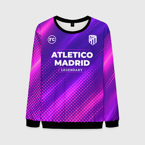 Мужской свитшот Atletico Madrid legendary sport grunge / 3D-Черный – фото 1