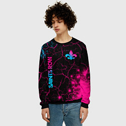 Свитшот мужской Saints Row - neon gradient: надпись, символ, цвет: 3D-черный — фото 2
