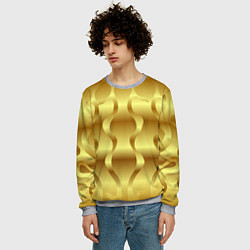 Свитшот мужской Золото абстрактная графика, цвет: 3D-меланж — фото 2