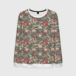 Свитшот мужской Череп и брызги крови, цвет: 3D-белый