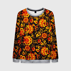 Свитшот мужской Хохлома роспись, цвет: 3D-меланж