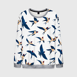 Свитшот мужской Ласточки парят в небе, цвет: 3D-меланж