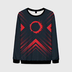 Мужской свитшот Красный символ The Callisto Protocol на темном фон