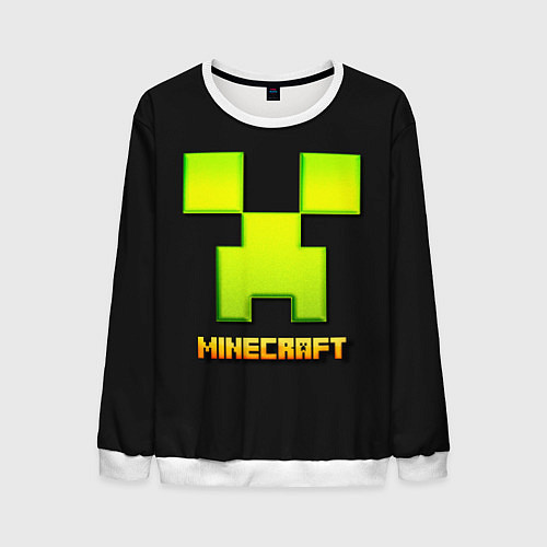 Мужской свитшот Minecraft: neon logo / 3D-Белый – фото 1
