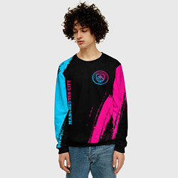 Свитшот мужской Manchester City - neon gradient: надпись, символ, цвет: 3D-черный — фото 2
