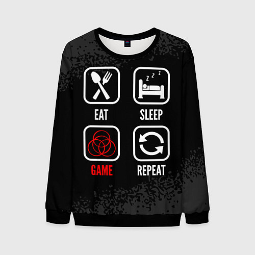 Мужской свитшот Eat, sleep, Elden Ring, repeat / 3D-Черный – фото 1