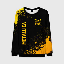 Мужской свитшот Metallica - gold gradient: надпись, символ