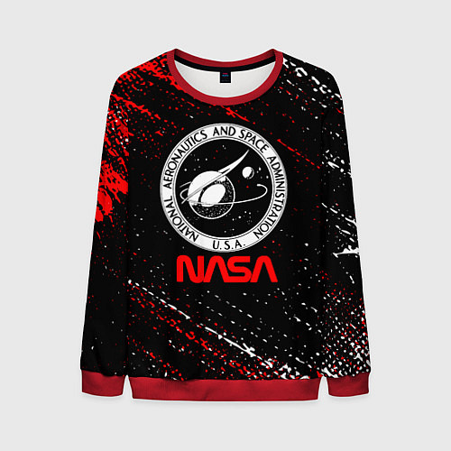 Мужской свитшот Nasa краска / 3D-Красный – фото 1