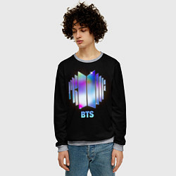 Свитшот мужской BTS gradient logo, цвет: 3D-меланж — фото 2