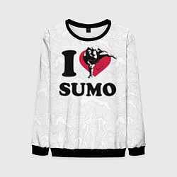 Свитшот мужской I love sumo fighter, цвет: 3D-черный