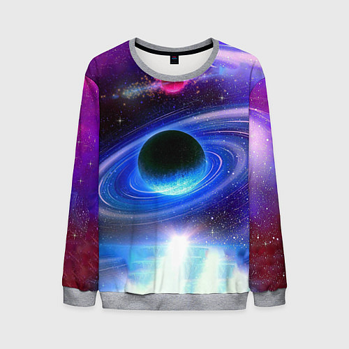 Мужской свитшот Центр галактики / 3D-Меланж – фото 1