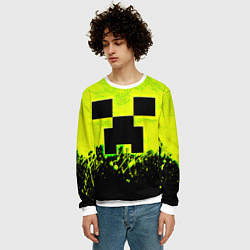 Свитшот мужской Creeper neon, цвет: 3D-белый — фото 2