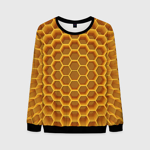 Мужской свитшот Volumetric honeycombs / 3D-Черный – фото 1