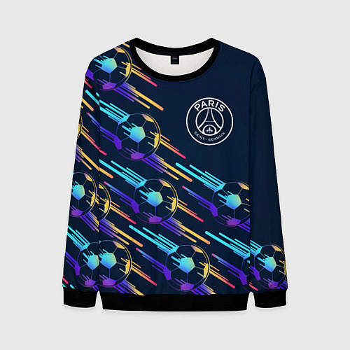 Мужской свитшот PSG градиентные мячи / 3D-Черный – фото 1