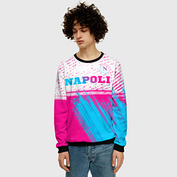 Свитшот мужской Napoli neon gradient style: символ сверху, цвет: 3D-черный — фото 2