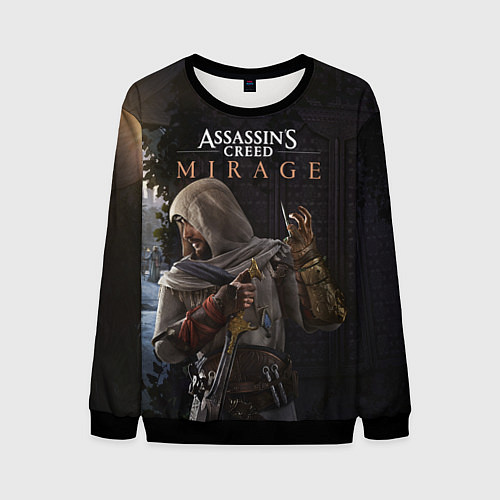 Мужской свитшот Скрытый Басим Assassins creed mirage / 3D-Черный – фото 1
