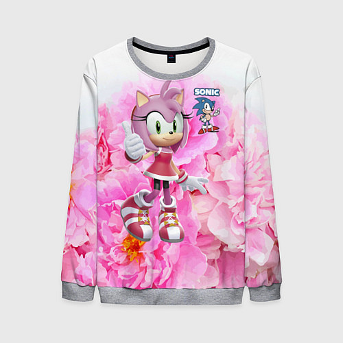 Мужской свитшот Sonic - Amy Rose - Video game / 3D-Меланж – фото 1