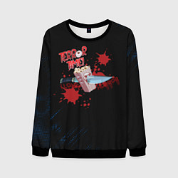 Свитшот мужской Попкорн и нож, цвет: 3D-черный