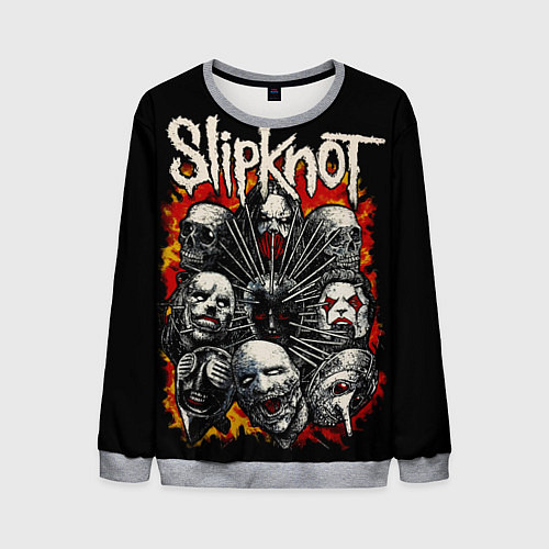 Мужской свитшот Slipknot - artists / 3D-Меланж – фото 1