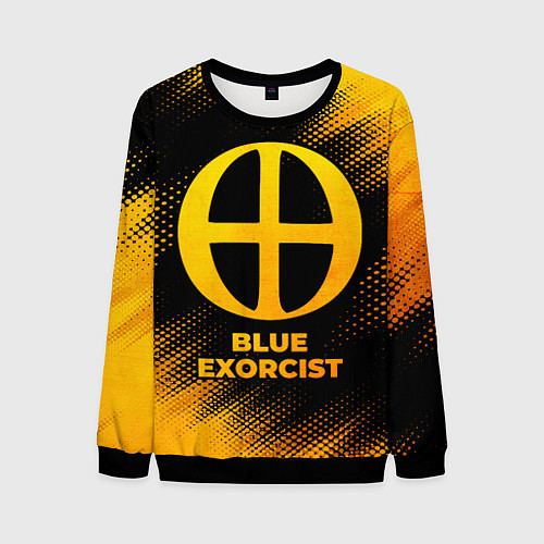 Мужской свитшот Blue Exorcist - gold gradient / 3D-Черный – фото 1
